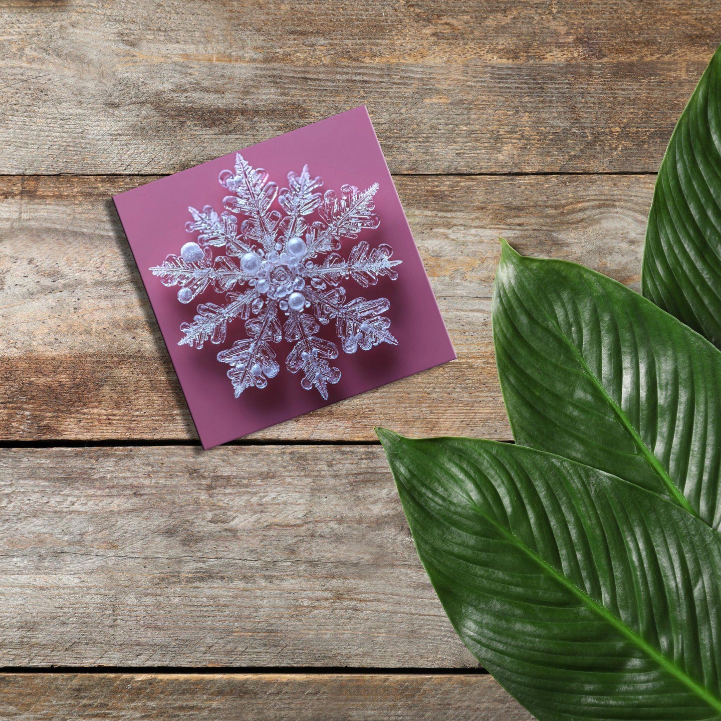 Snowflake on Pink Fridge Magnet 2-inch Strong Refrigerator Magnet Kitchen Decor Dopamine Ceramic Tile Art Gift for Her fridgescaping