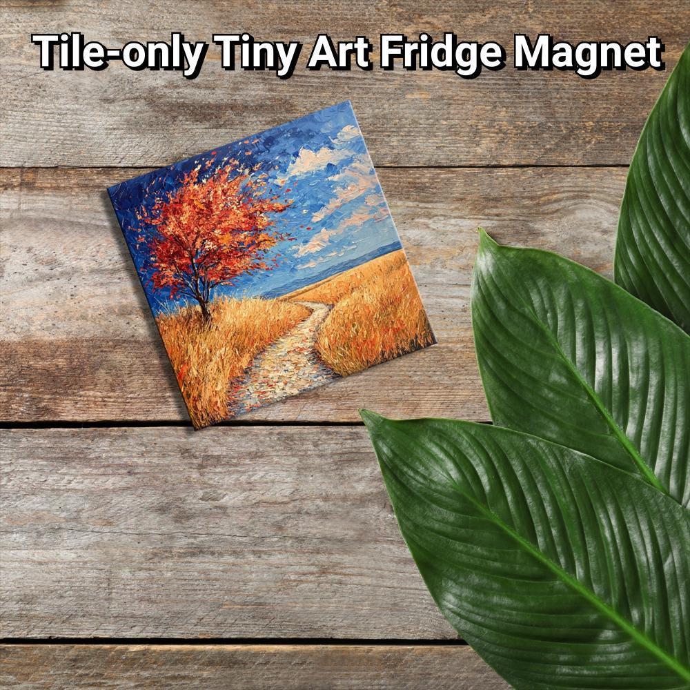 Fall Prairie Gold Framed Refrigerator Magnet, Mini Art, Grand Millennial Style, Artful Kitchen Decor, Gift for Her fridgescaping