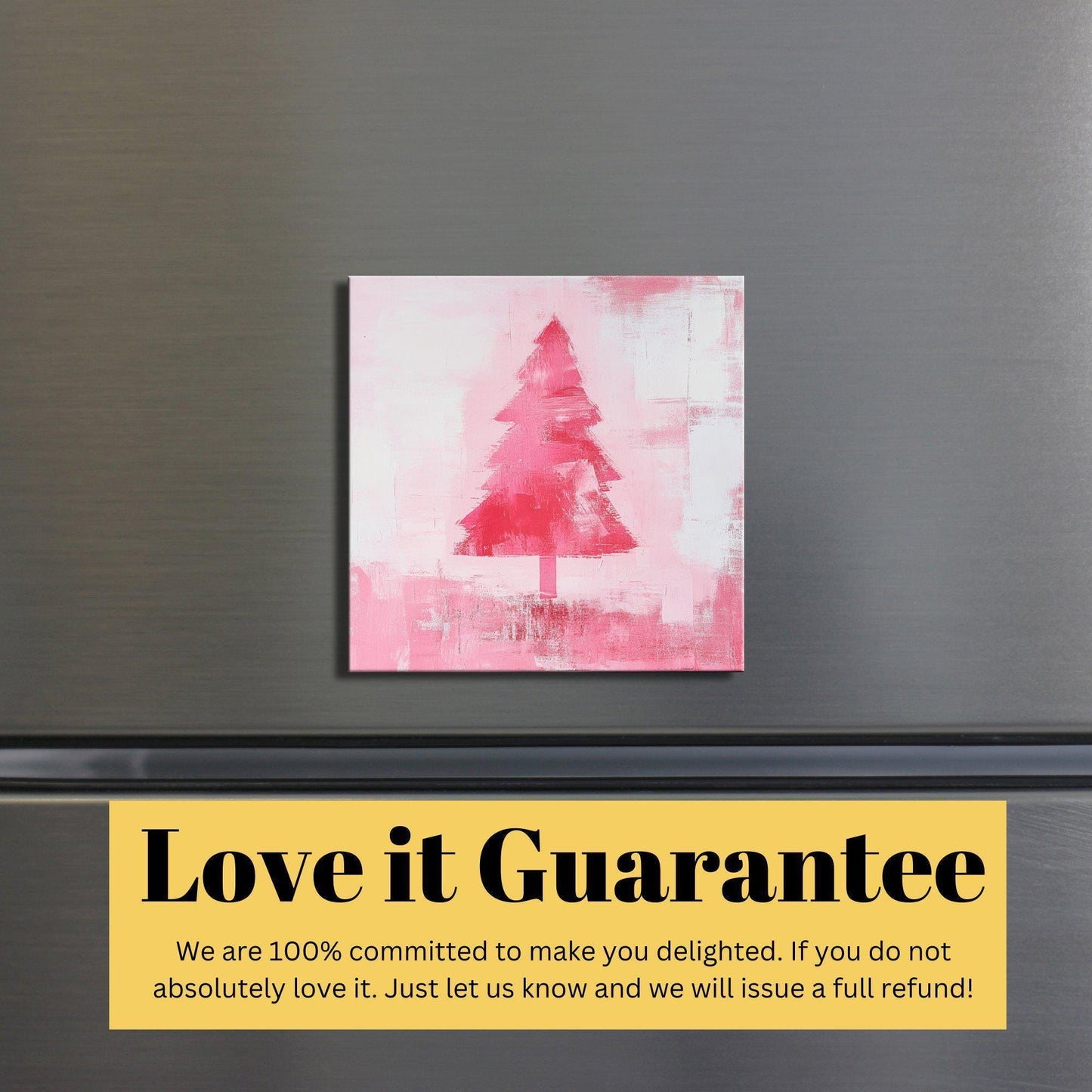 Pink Christmas Tree Scandinavian Fridge Magnet 2-inch Strong Refrigerator Magnet Kitchen Decor Dopamine Ceramic Tile Art Gift Her