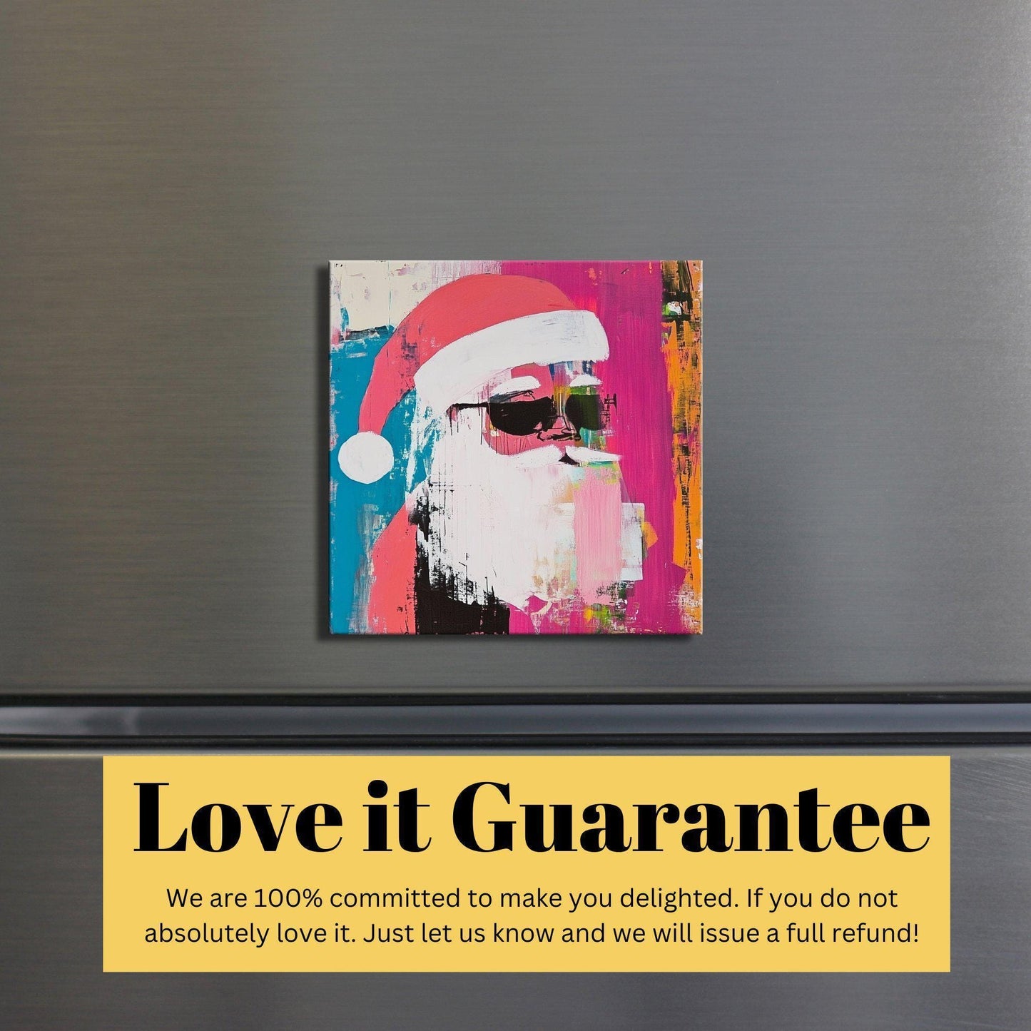 Cool Santa in Sunglasses Fridge Magnet 2-inch Strong Refrigerator Magnet Kitchen Decor Dopamine Ceramic Tile Art Gift for Her fridgescaping