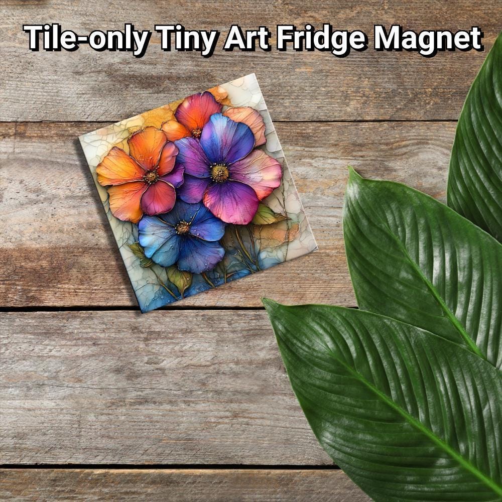 Floral Study Fall Gold Framed Refrigerator Magnet, Mini Art, Grand Millennial Style, Artful Kitchen Decor, Gift for Her fridgescaping