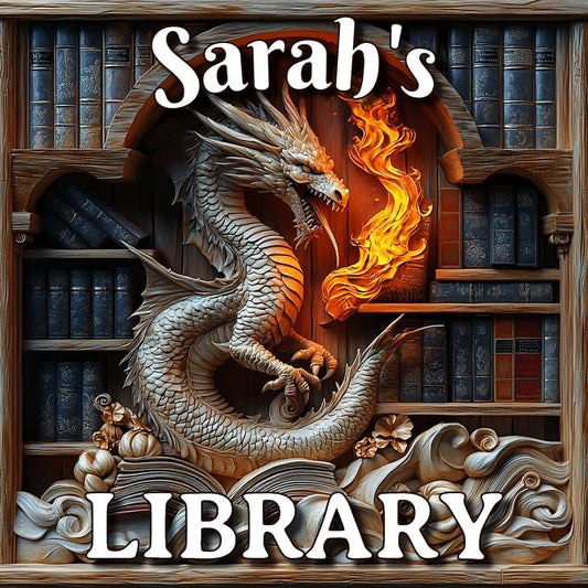 White Fiery Dragon Personalized Library Sign Fire Breathing Dragon Bookshelf Decor