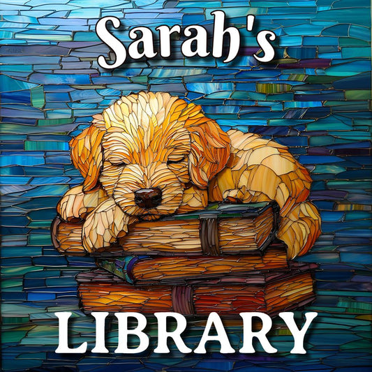 Puppy Sleeping Personalized Library Sign Book Lover Bookworm Biblio Gift Book Nook Shelf Decor Booktoker-Gift for Bookish