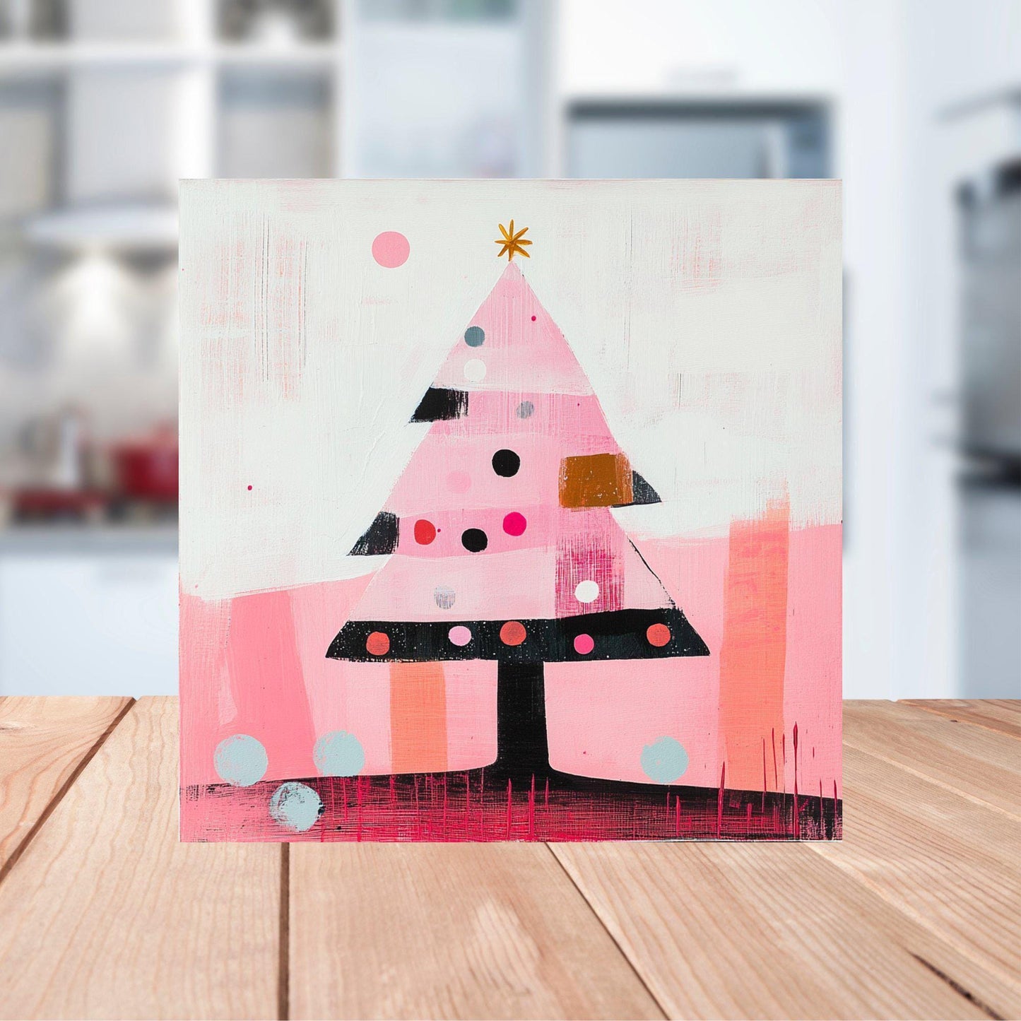 Pink Christmas Tree Fridge Magnet 2-inch Strong Refrigerator Magnet Kitchen Decor Dopamine Ceramic Tile Art Gift for Her fridgescaping