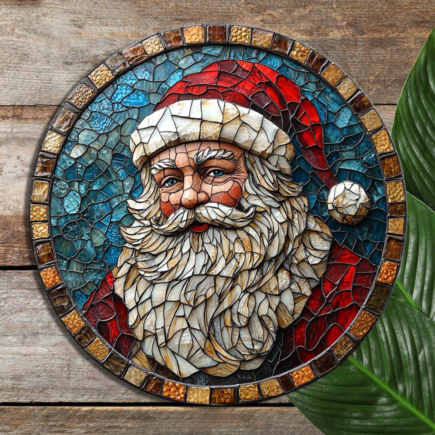 Santa Claus Grandpa Glass Cutting Board Trivet Hot Plate Charcuterie Board Gift for Her Mom Christmas Housewarming