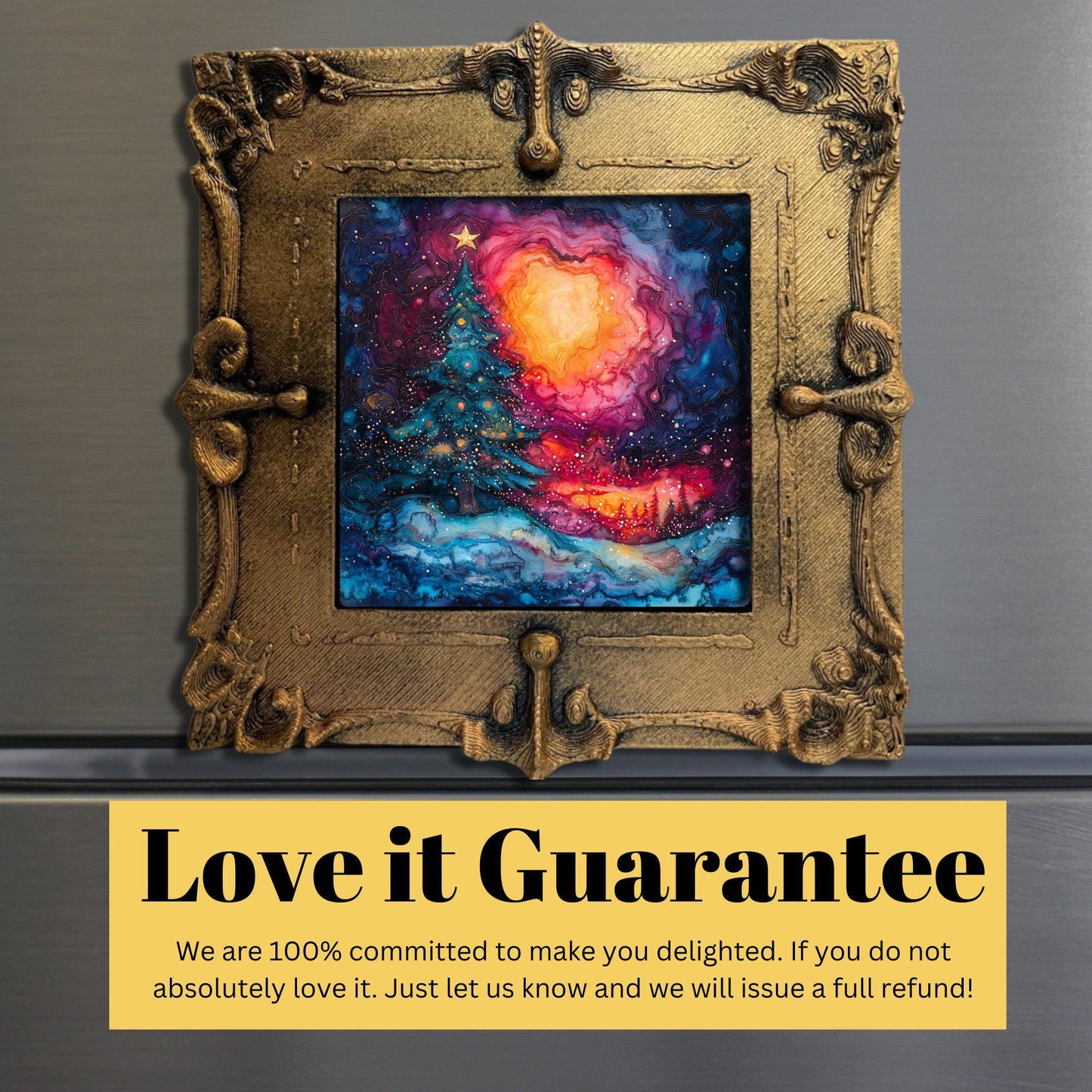 Fridge Magnet Vaporware Aesthetic Christmas Tiny Art Gold Framed Fridgescaping Art Picture Gallery Tiny Art Gift for Her Wife Mom