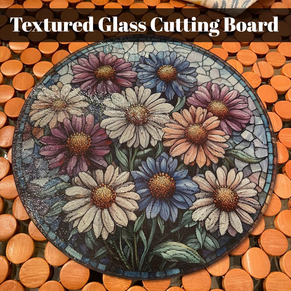 Dried Flowers Resin Glass Cutting Board Trivet Hot Plate Charcuterie Board Gift for Her Mom Christmas Housewarming