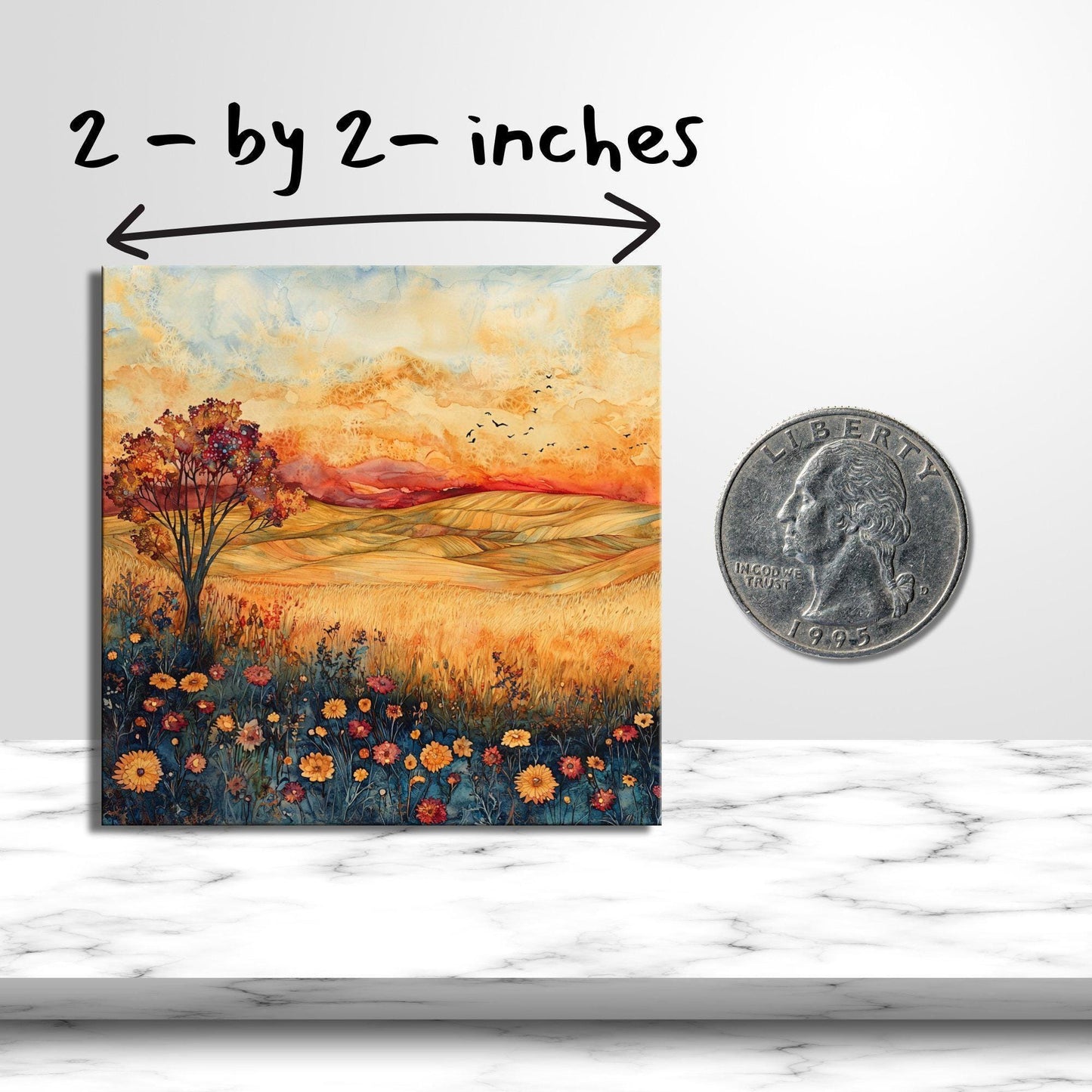 Autumn Wildflower Prairie Gold Framed Refrigerator Magnet, Mini Art, Grand Millennial Style, Artful Kitchen Decor, Gift for Her