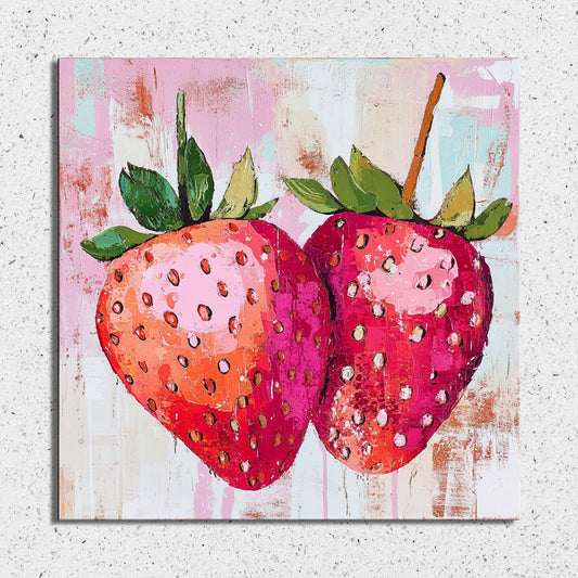 Strawberries Fridge Magnet 2-inch Strong Refrigerator Magnet Kitchen Decor Dopamine Ceramic Tile Art Gift for Her fridgescaping