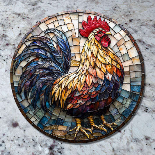 Rooster Glass Cutting Board Trivet Hot Plate Charcuterie Board Gift for Her Mom Christmas Housewarming