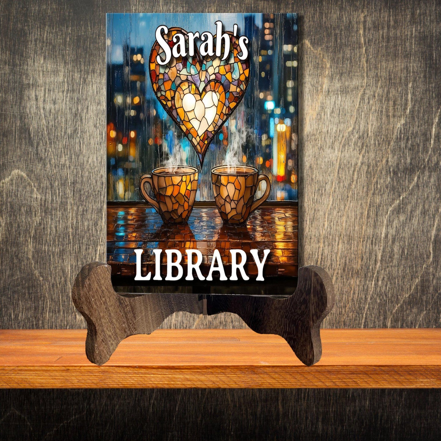 Romance Novels Personalized Library Sign Book Lover Bookworm Biblio Gift Book Nook Shelf Decor Booktoker-Gift for Bookish