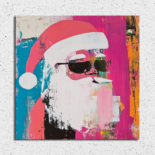 Cool Santa in Sunglasses Fridge Magnet 2-inch Strong Refrigerator Magnet Kitchen Decor Dopamine Ceramic Tile Art Gift for Her fridgescaping