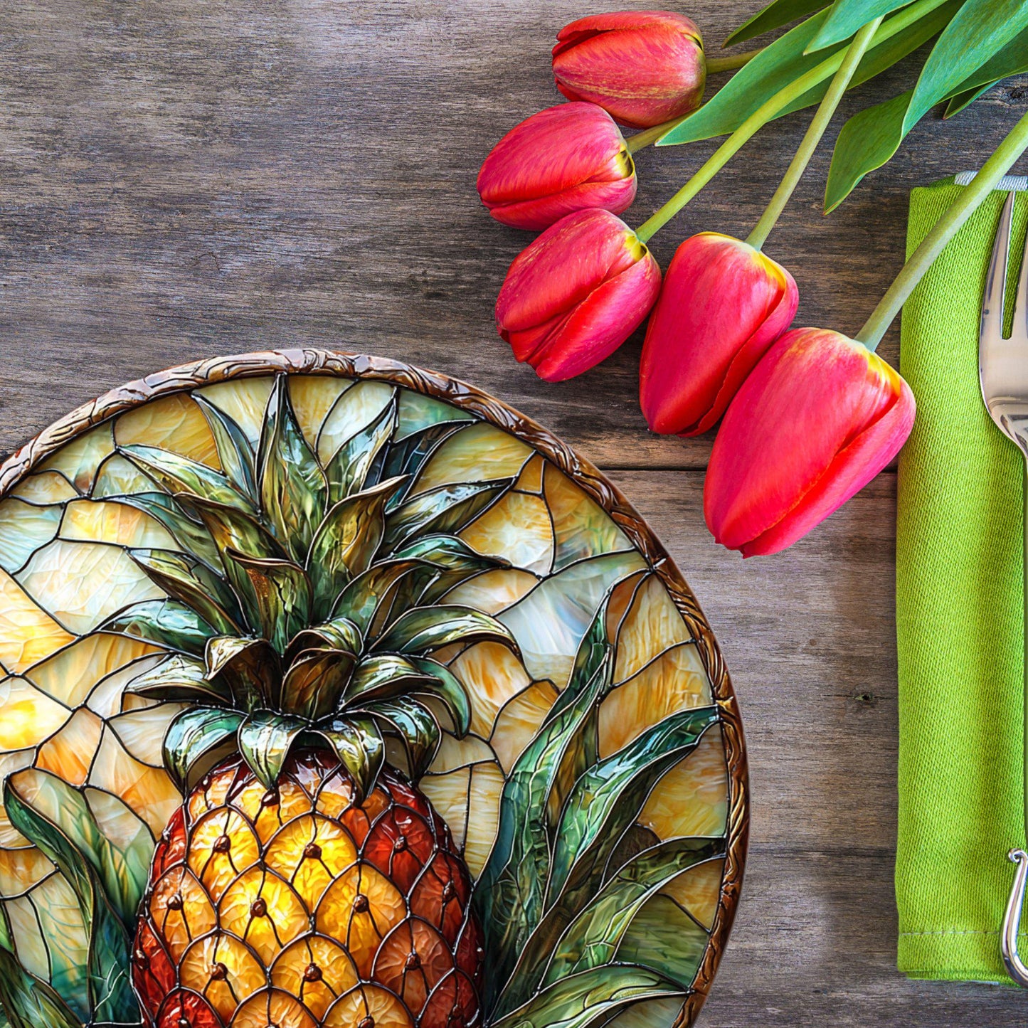 Pineapple Glass Cutting Board Trivet Hot Plate Charcuterie Board Gift for Her Mom Christmas Housewarming