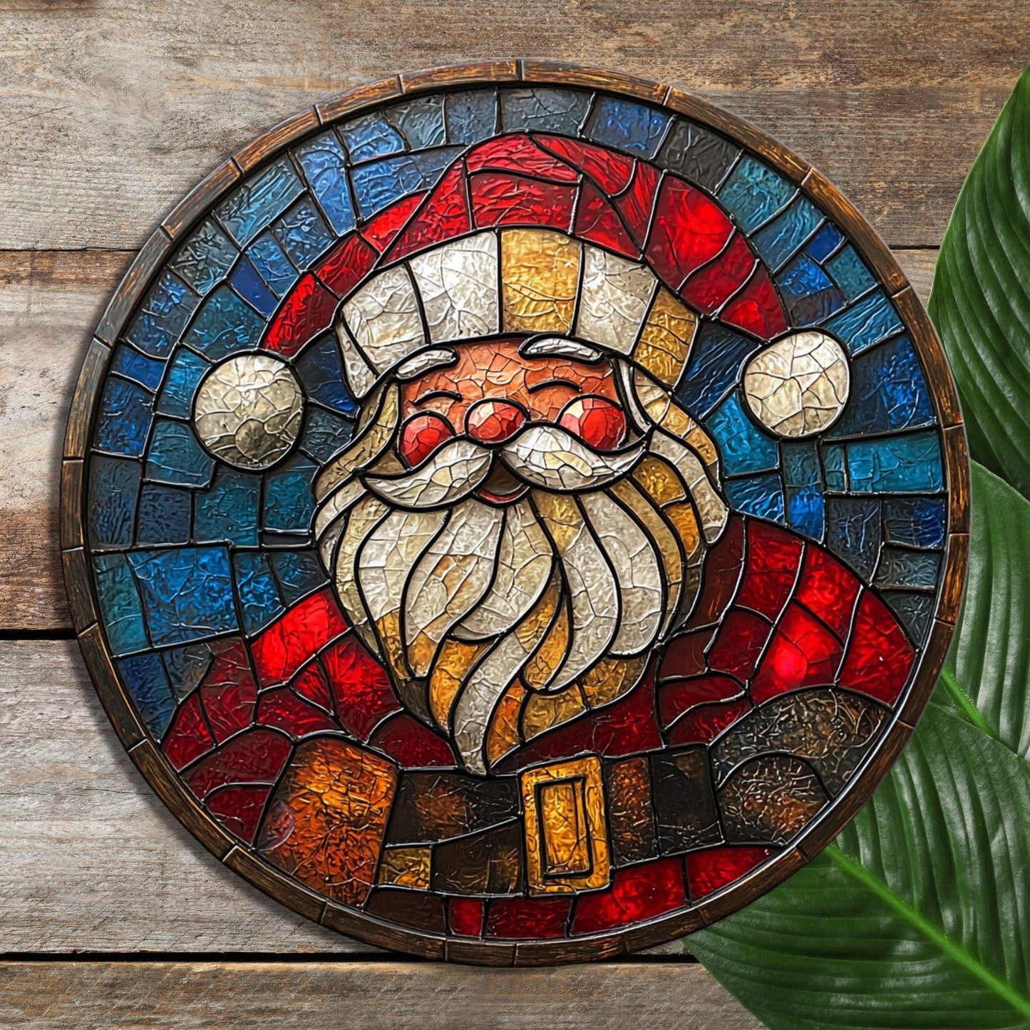 Santa Claus Glass Cutting Board Trivet Hot Plate Charcuterie Board Gift for Her Mom Christmas Housewarming