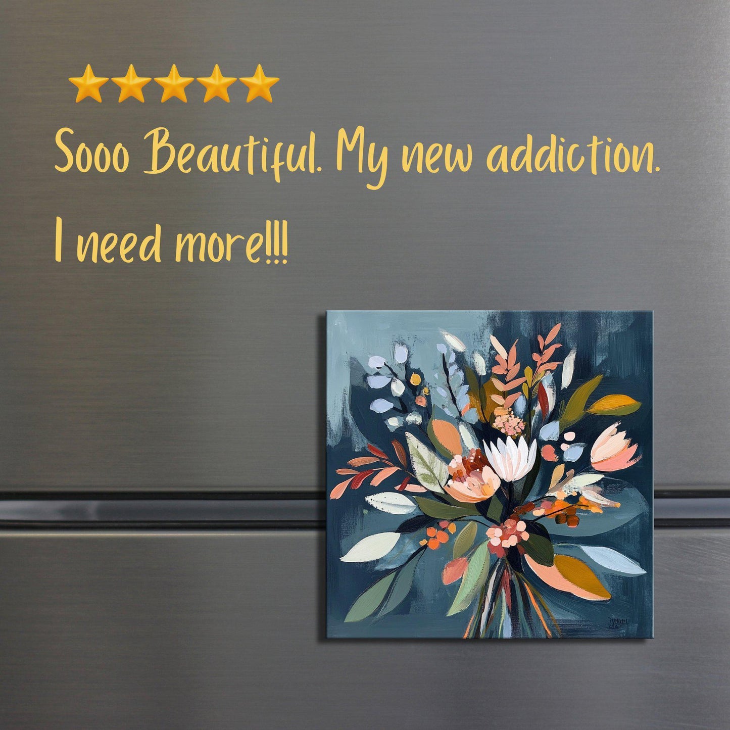 Scandinavian Bouquet Fridge Magnet 2-inch Strong Refrigerator Magnet Kitchen Decor Dopamine Ceramic Tile Art Gift for Her fridgescaping