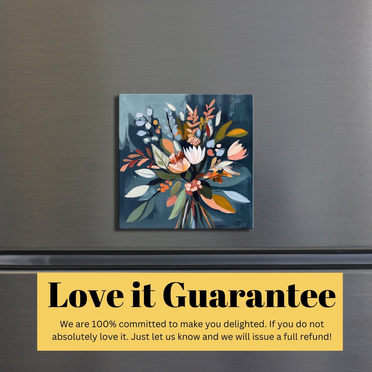 Scandinavian Bouquet Fridge Magnet 2-inch Strong Refrigerator Magnet Kitchen Decor Dopamine Ceramic Tile Art Gift for Her fridgescaping