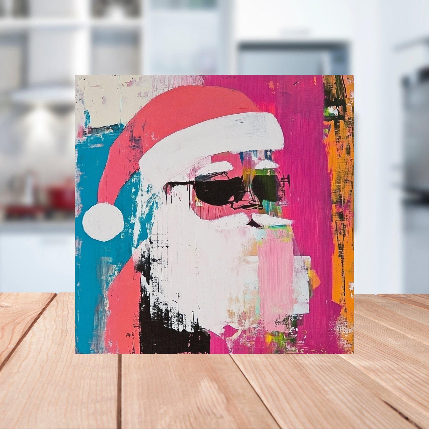 Cool Santa in Sunglasses Fridge Magnet 2-inch Strong Refrigerator Magnet Kitchen Decor Dopamine Ceramic Tile Art Gift for Her fridgescaping