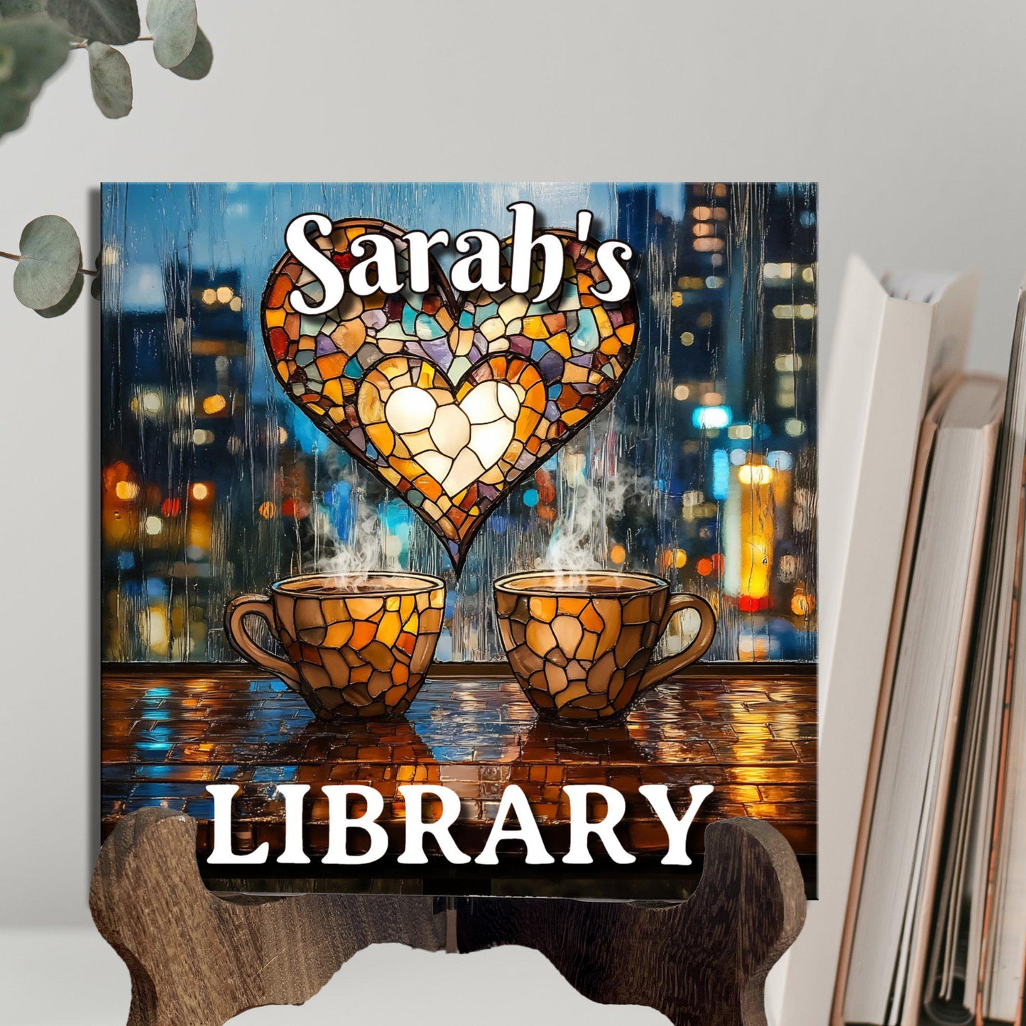 Romance Novels Personalized Library Sign Book Lover Bookworm Biblio Gift Book Nook Shelf Decor Booktoker-Gift for Bookish