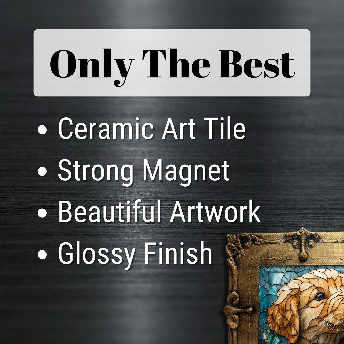 Cute Puppy Christmas Present Tiny Art Fridge Magnet Gold Framed Fridgescaping Art Picture Gallery Tiny Art Gift for Her Wife Mom