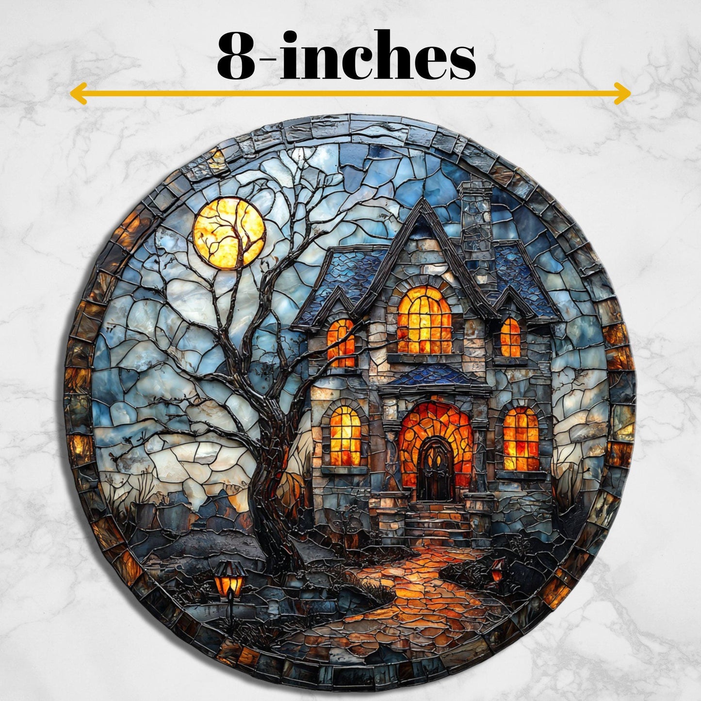 Spooky House Glass Cutting Board Trivet Hot Plate Charcuterie Board Gift for Her Mom Christmas Housewarming