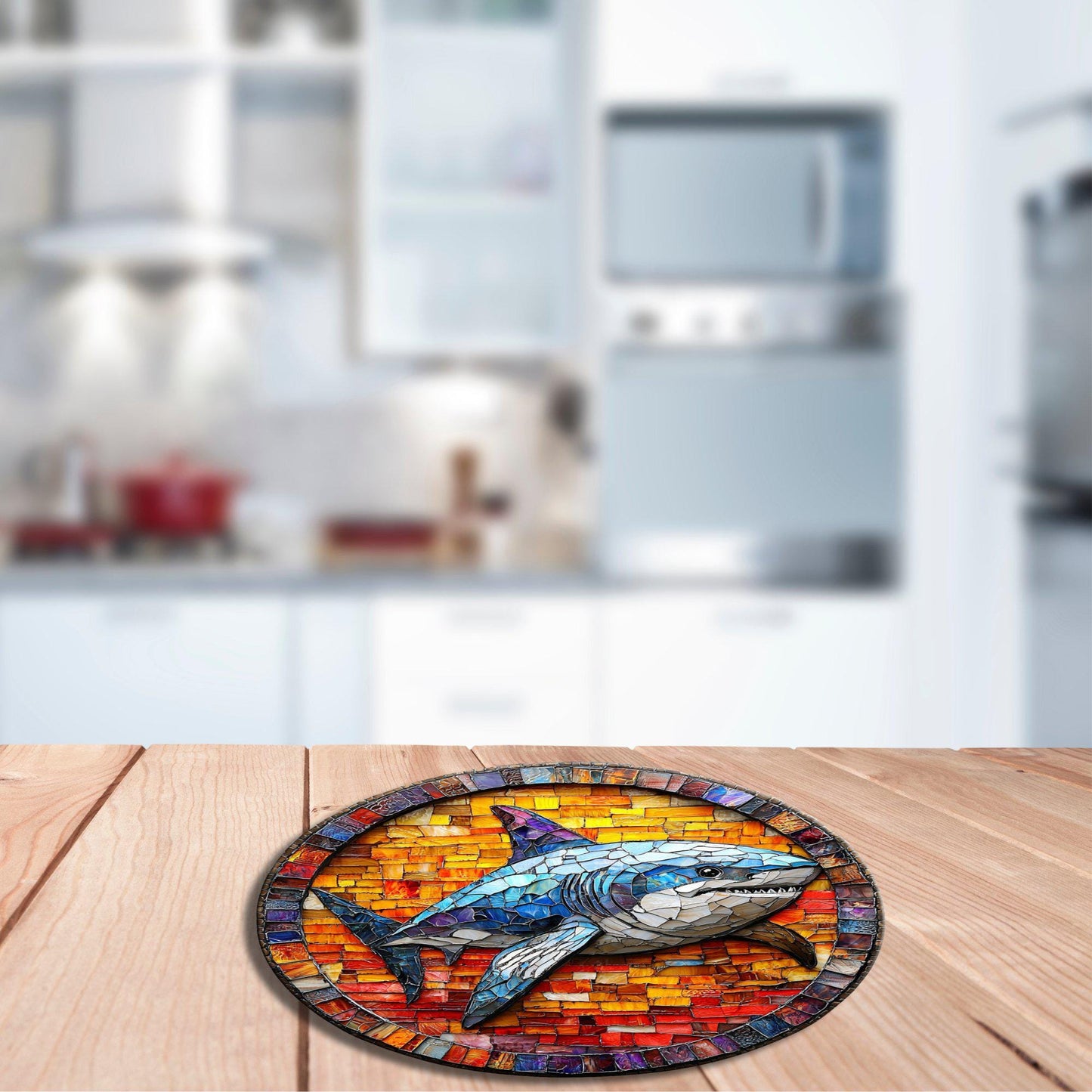 Shark Coochie Glass Cutting Board Trivet Hot Plate Charcuterie Board Gift for Her Mom Christmas Housewarming