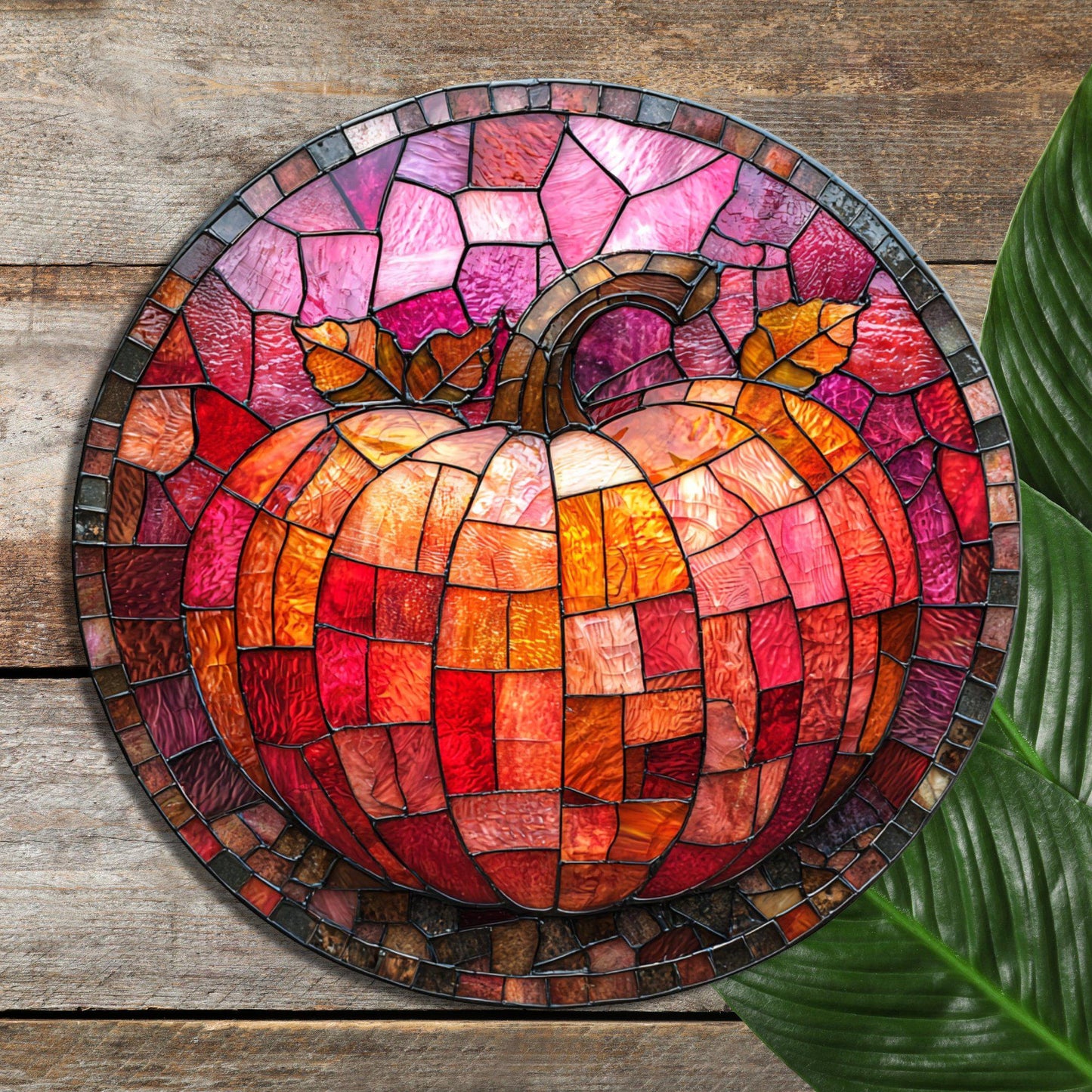 Pink Pumpkin Glass Cutting Board Trivet Hot Plate Charcuterie Board Gift for Her Mom Christmas Housewarming