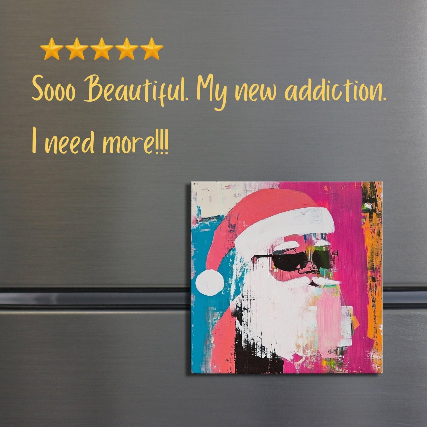 Cool Santa in Sunglasses Fridge Magnet 2-inch Strong Refrigerator Magnet Kitchen Decor Dopamine Ceramic Tile Art Gift for Her fridgescaping