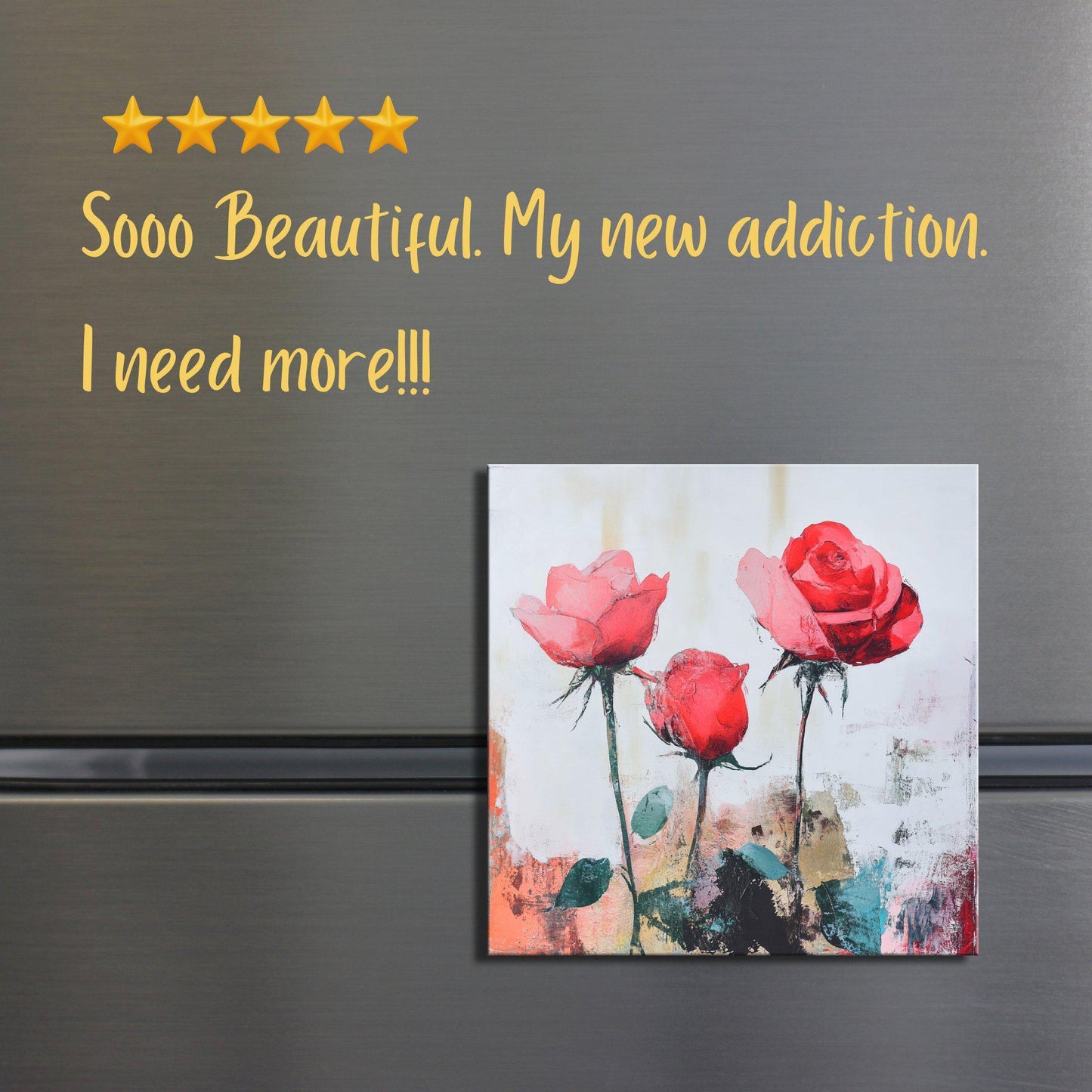 Botanical Roses Fridge Magnet 2-inch Strong Refrigerator Magnet Kitchen Decor Dopamine Ceramic Tile Art Gift for Her fridgescaping