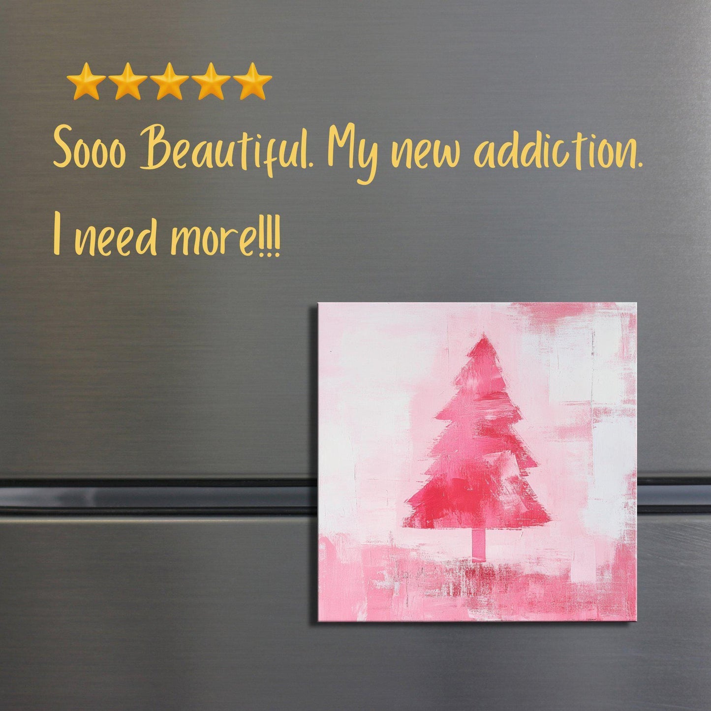 Pink Christmas Tree Scandinavian Fridge Magnet 2-inch Strong Refrigerator Magnet Kitchen Decor Dopamine Ceramic Tile Art Gift Her