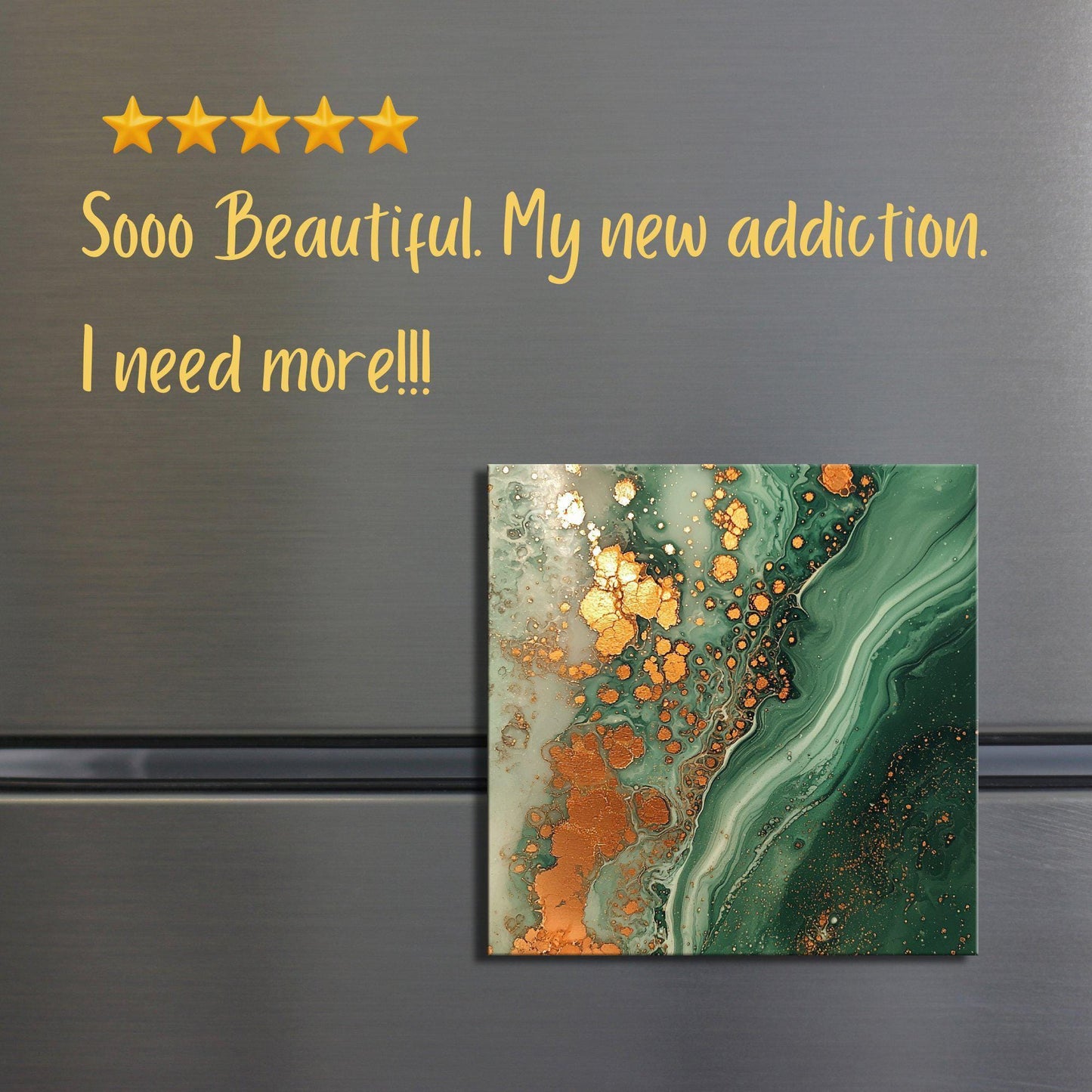 Sage green and coral Fridge Magnet 2-inch Strong Refrigerator Magnet Kitchen Decor Dopamine Ceramic Tile Art Gift for Her fridgescaping