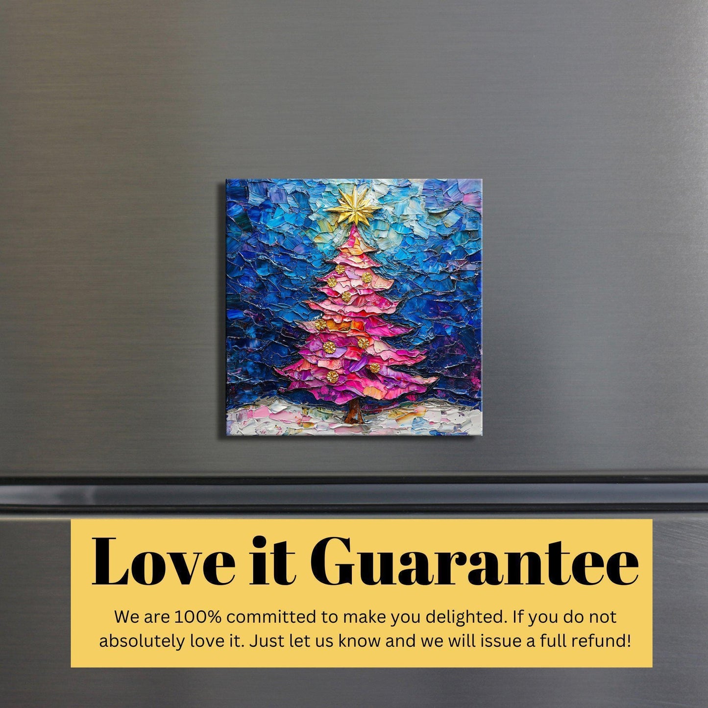 Pink Christmas Tree Fridge Magnet 2-inch Strong Refrigerator Magnet Kitchen Decor Dopamine Ceramic Tile Art Gift for Her fridgescaping