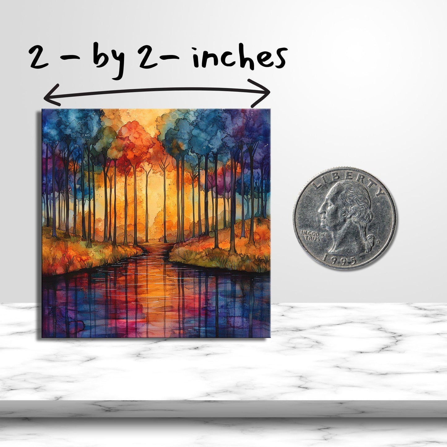 Cypress Grove Gold Framed Refrigerator Magnet, Mini Art, Grand Millennial Style, Artful Kitchen Decor, Gift for Her fridgescaping