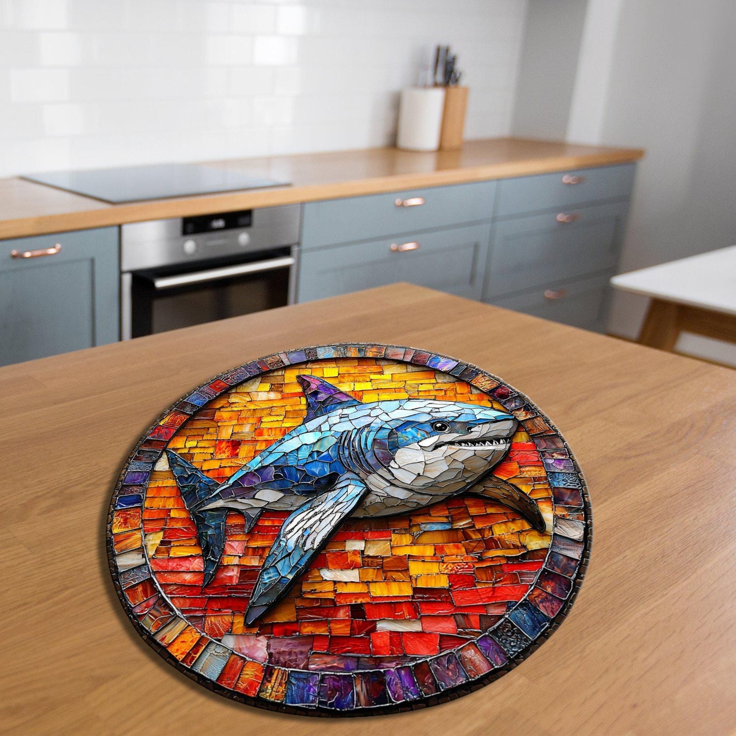 Shark Coochie Glass Cutting Board Trivet Hot Plate Charcuterie Board Gift for Her Mom Christmas Housewarming