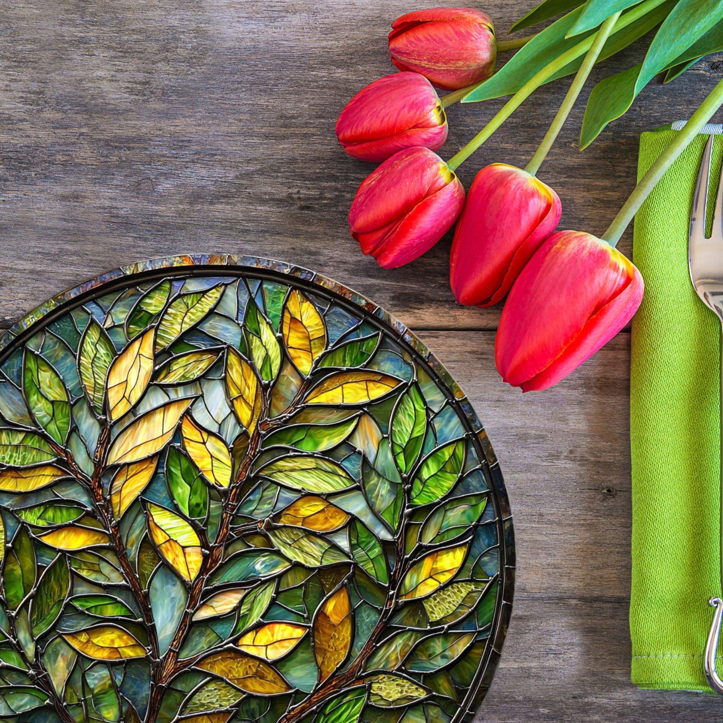 Olive Branch Glass Cutting Board Trivet Hot Plate Charcuterie Board Gift for Her Mom Christmas Housewarming