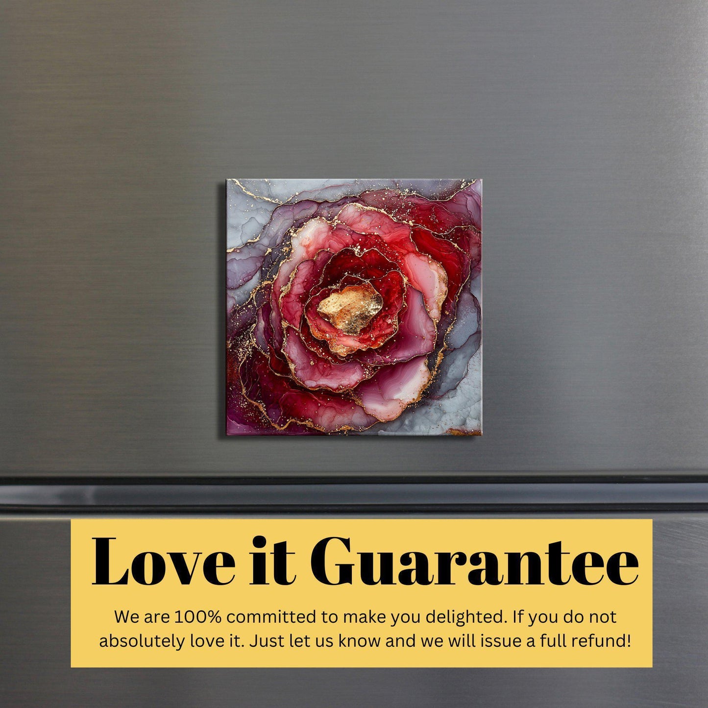 Deep burgundy and light gray Fridge Magnet 2-inch Strong Refrigerator Magnet Kitchen Decor Dopamine Ceramic Tile Art Gift for Her