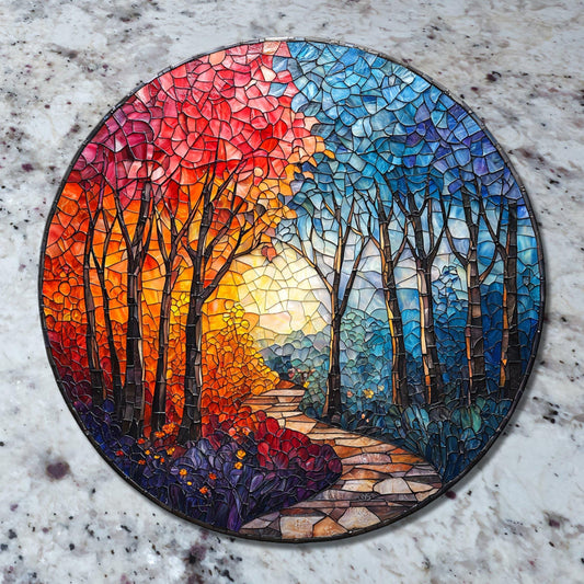 Enchanted Forest Glass Cutting Board Trivet Hot Plate Charcuterie Board Gift for Her Mom Christmas Housewarming