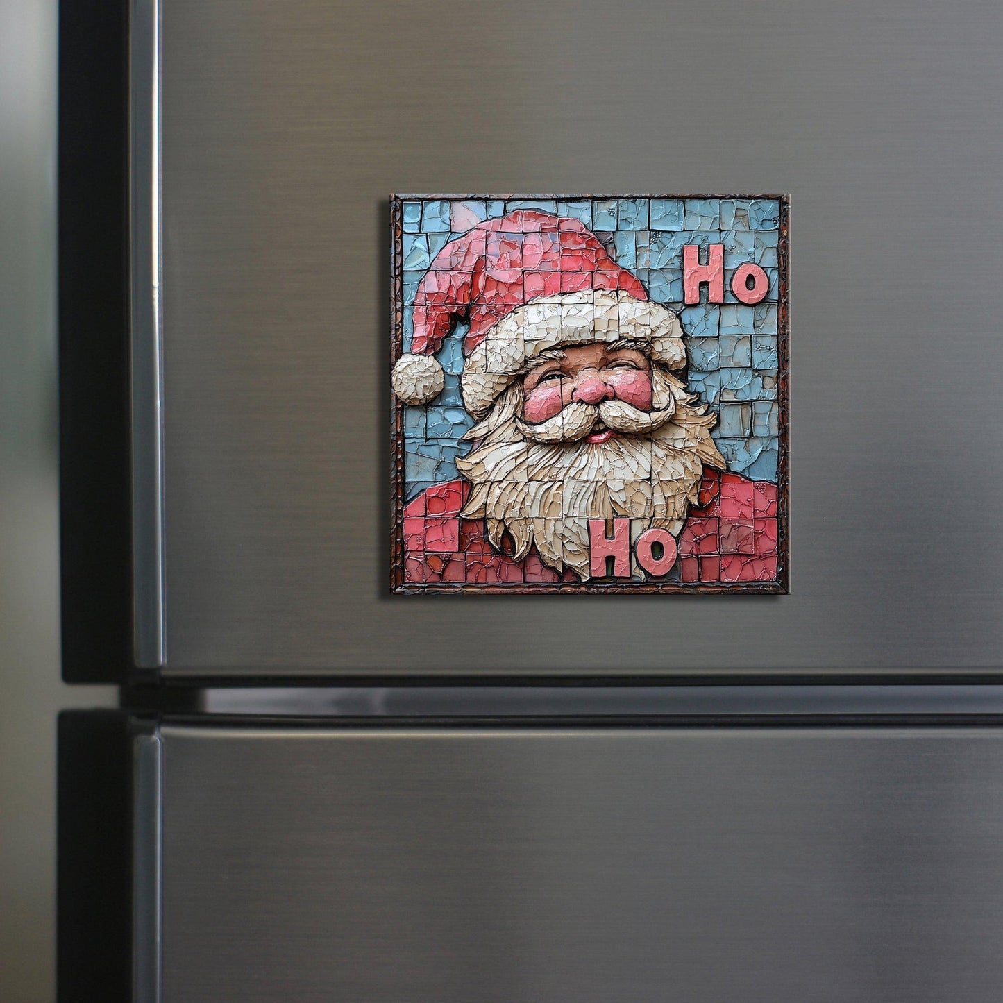 Pink Ho Ho Ho Fridge Magnet 2-inch Strong Refrigerator Magnet Kitchen Decor Dopamine Ceramic Tile Art Gift for Her fridgescaping