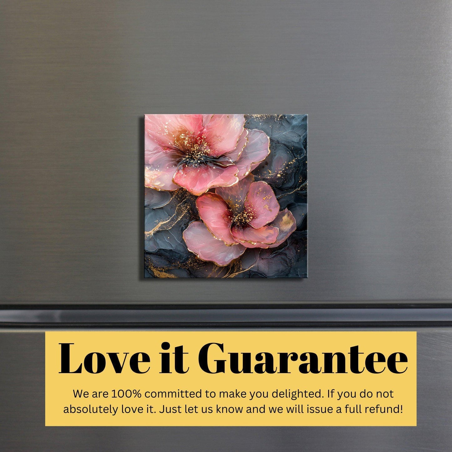 Blush Pink and Charcoal Gray Fridge Magnet 2-inch Strong Refrigerator Magnet Kitchen Decor Dopamine Ceramic Tile Art Gift for Her