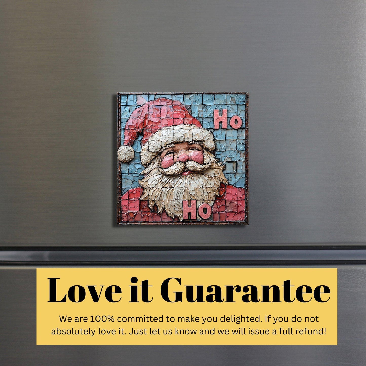 Pink Ho Ho Ho Fridge Magnet 2-inch Strong Refrigerator Magnet Kitchen Decor Dopamine Ceramic Tile Art Gift for Her fridgescaping