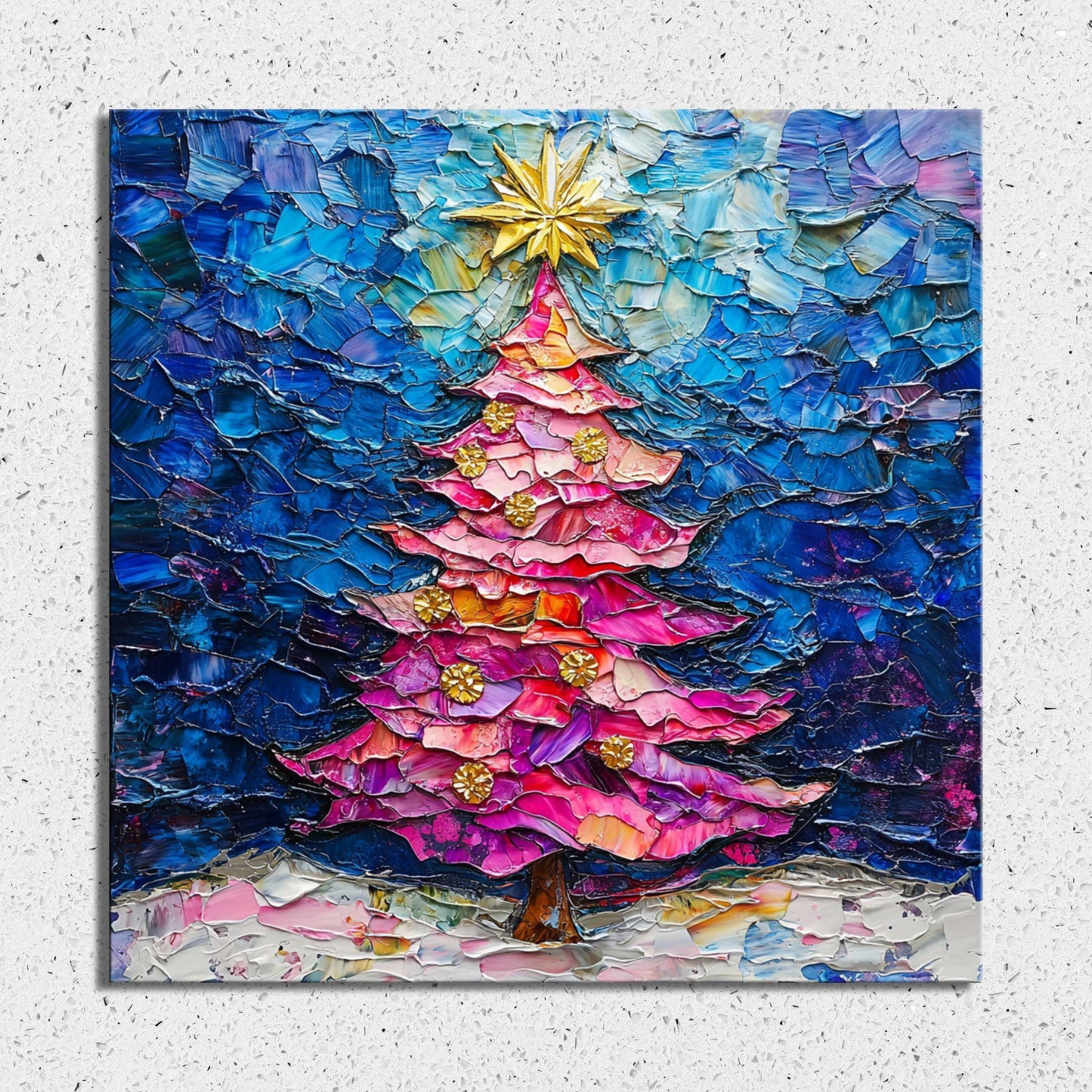 Pink Christmas Tree Fridge Magnet 2-inch Strong Refrigerator Magnet Kitchen Decor Dopamine Ceramic Tile Art Gift for Her fridgescaping