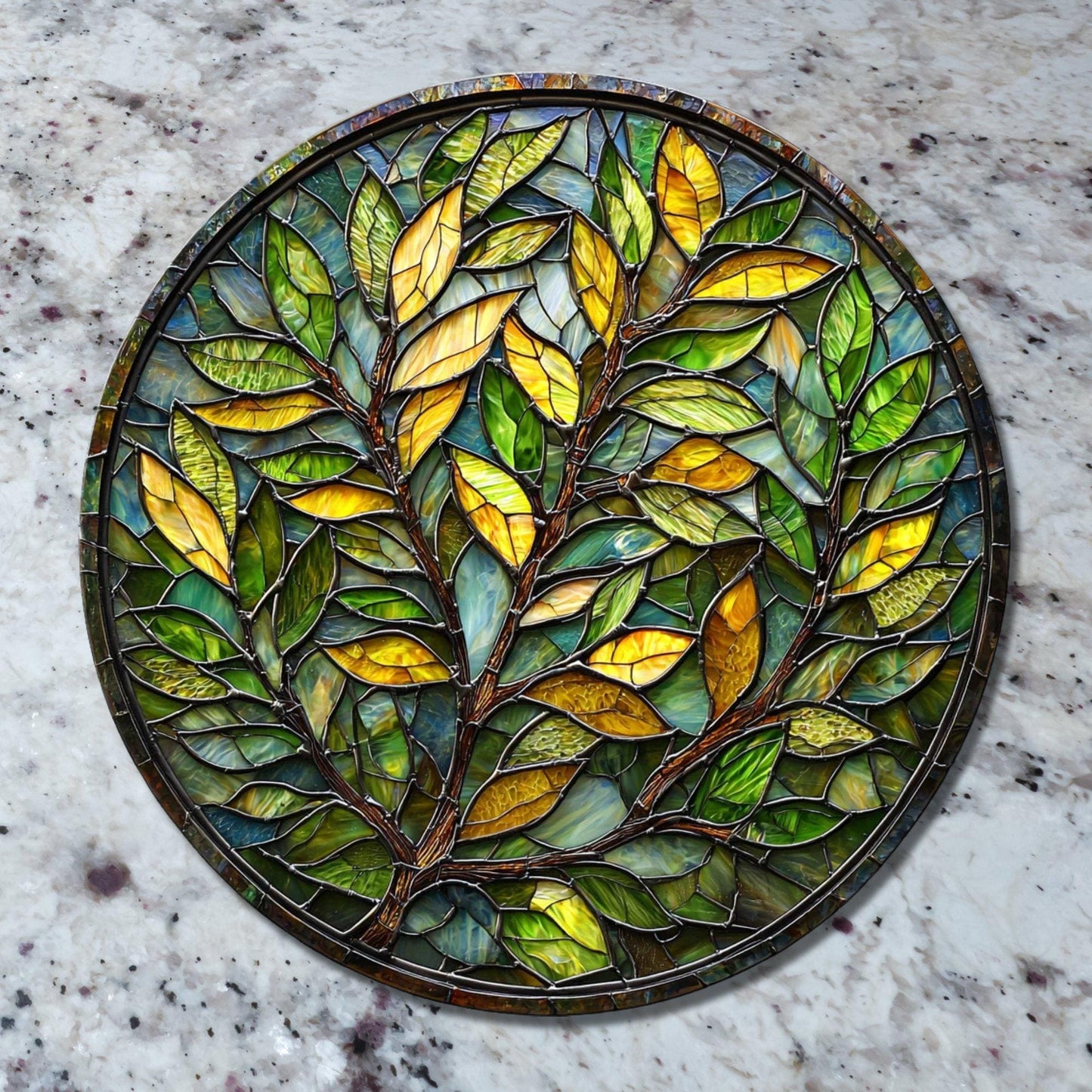 Olive Branch Glass Cutting Board Trivet Hot Plate Charcuterie Board Gift for Her Mom Christmas Housewarming