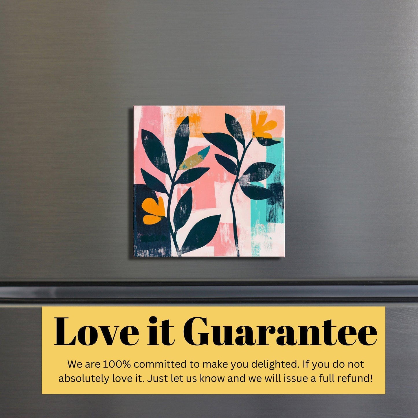 Modern Pink Botanicals Fridge Magnet 2-inch Strong Refrigerator Magnet Kitchen Decor Dopamine Ceramic Tile Art Gift for Her fridgescaping