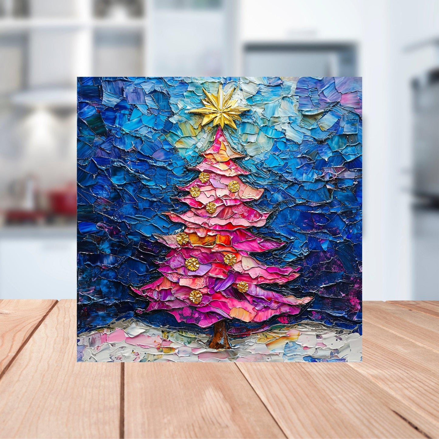 Pink Christmas Tree Fridge Magnet 2-inch Strong Refrigerator Magnet Kitchen Decor Dopamine Ceramic Tile Art Gift for Her fridgescaping