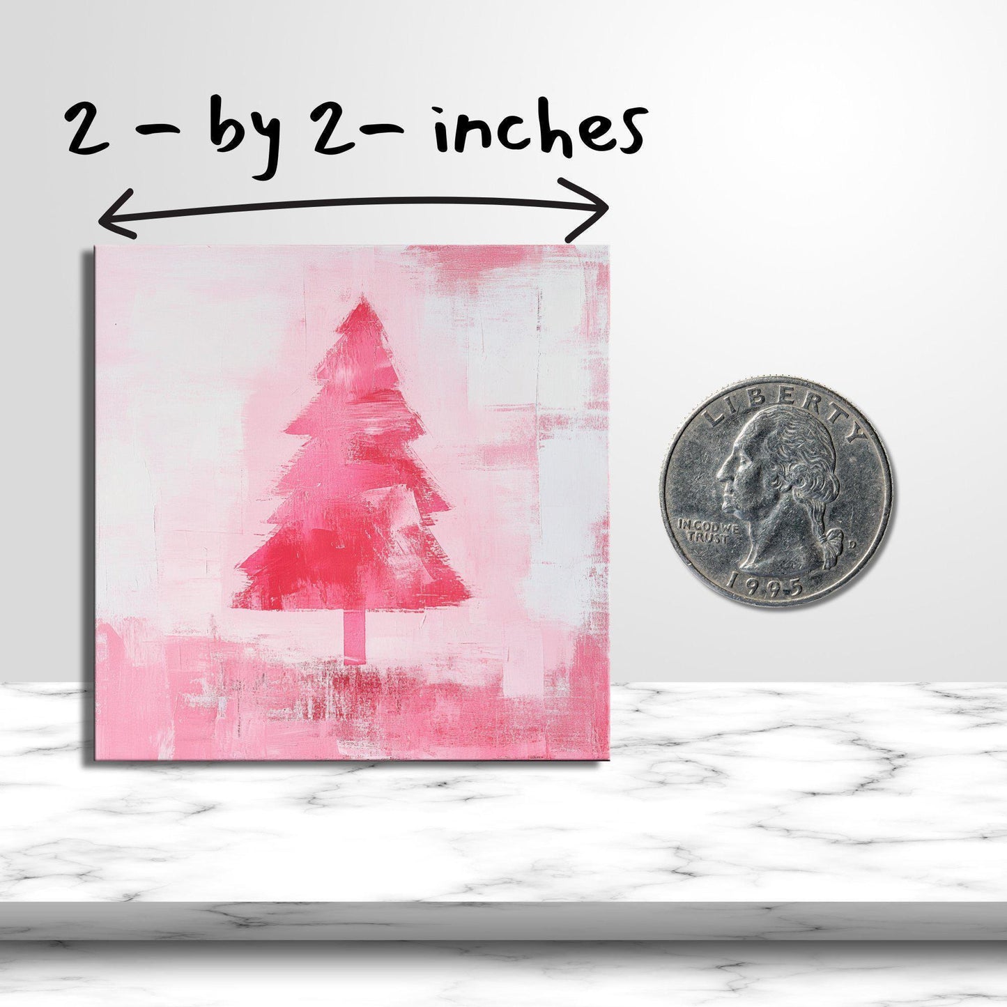 Pink Christmas Tree Scandinavian Fridge Magnet 2-inch Strong Refrigerator Magnet Kitchen Decor Dopamine Ceramic Tile Art Gift Her