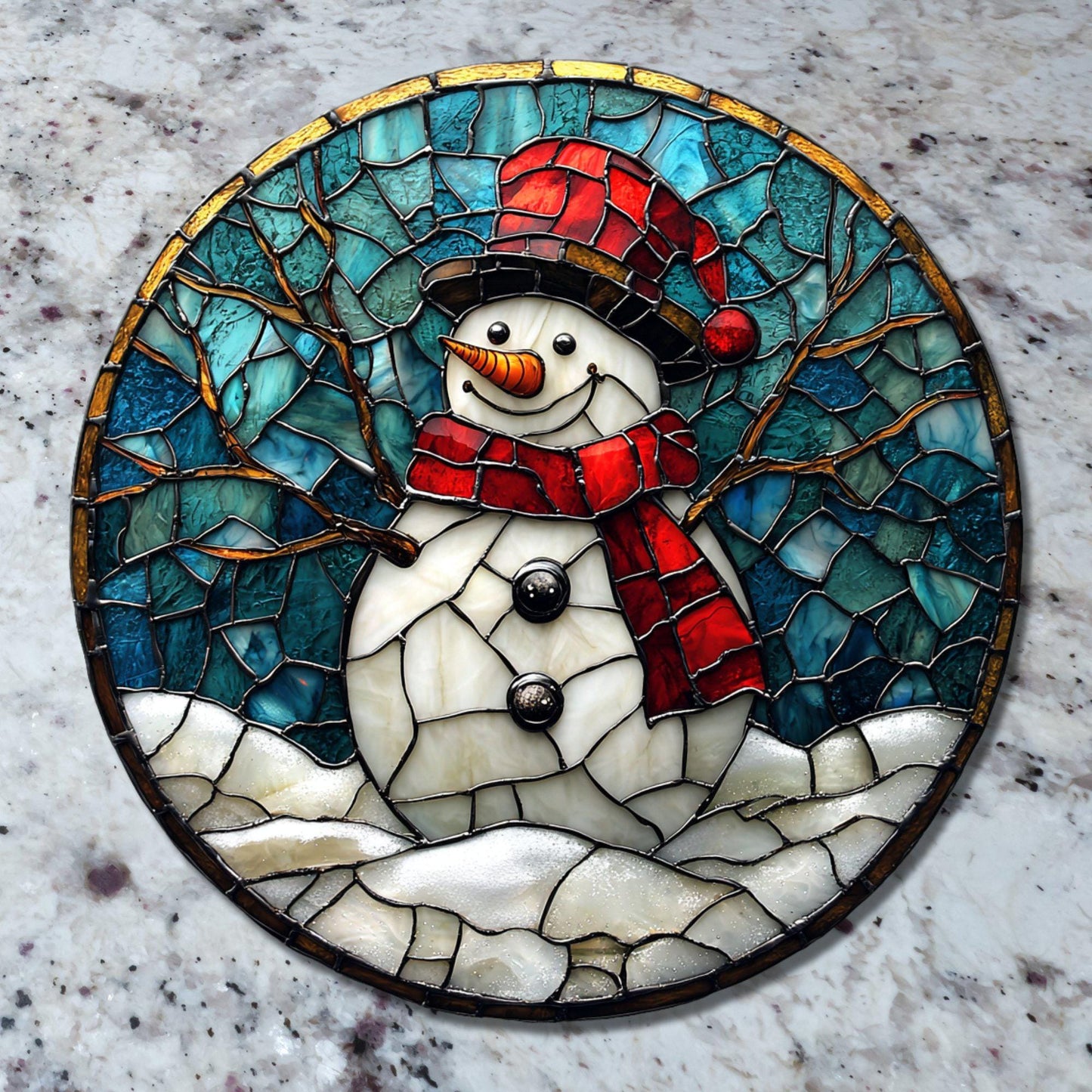 Snowman Glass Cutting Board Trivet Hot Plate Charcuterie Board Gift for Her Mom Christmas Housewarming