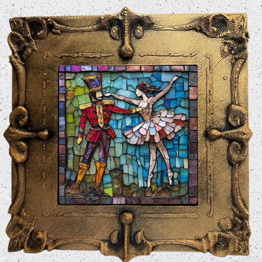 Nutcracker Ballerina Tiny Art Fridge Magnet Gold Framed Fridgescaping Art Picture Gallery Tiny Art Gift for Her Wife Mom