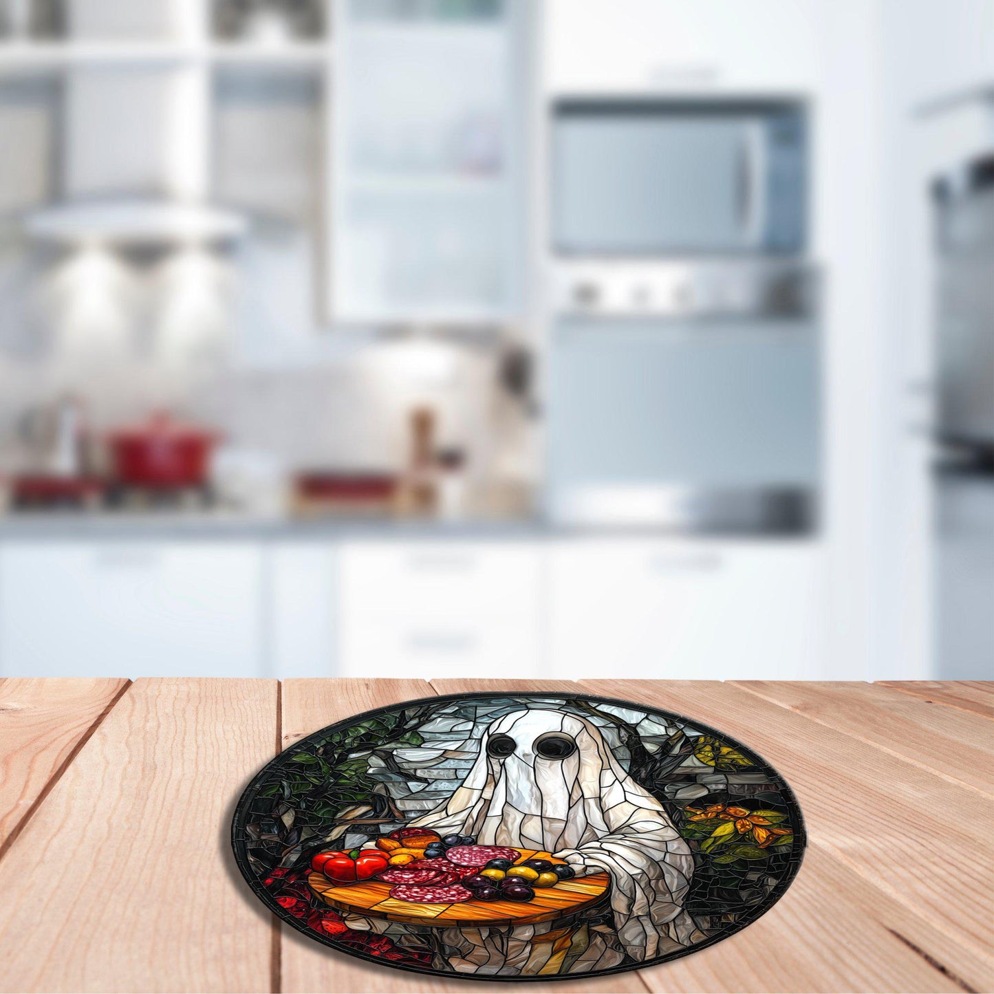 Ghost charcuterie Glass Cutting Board Trivet Hot Plate Charcuterie Board Gift for Her Mom Christmas Housewarming