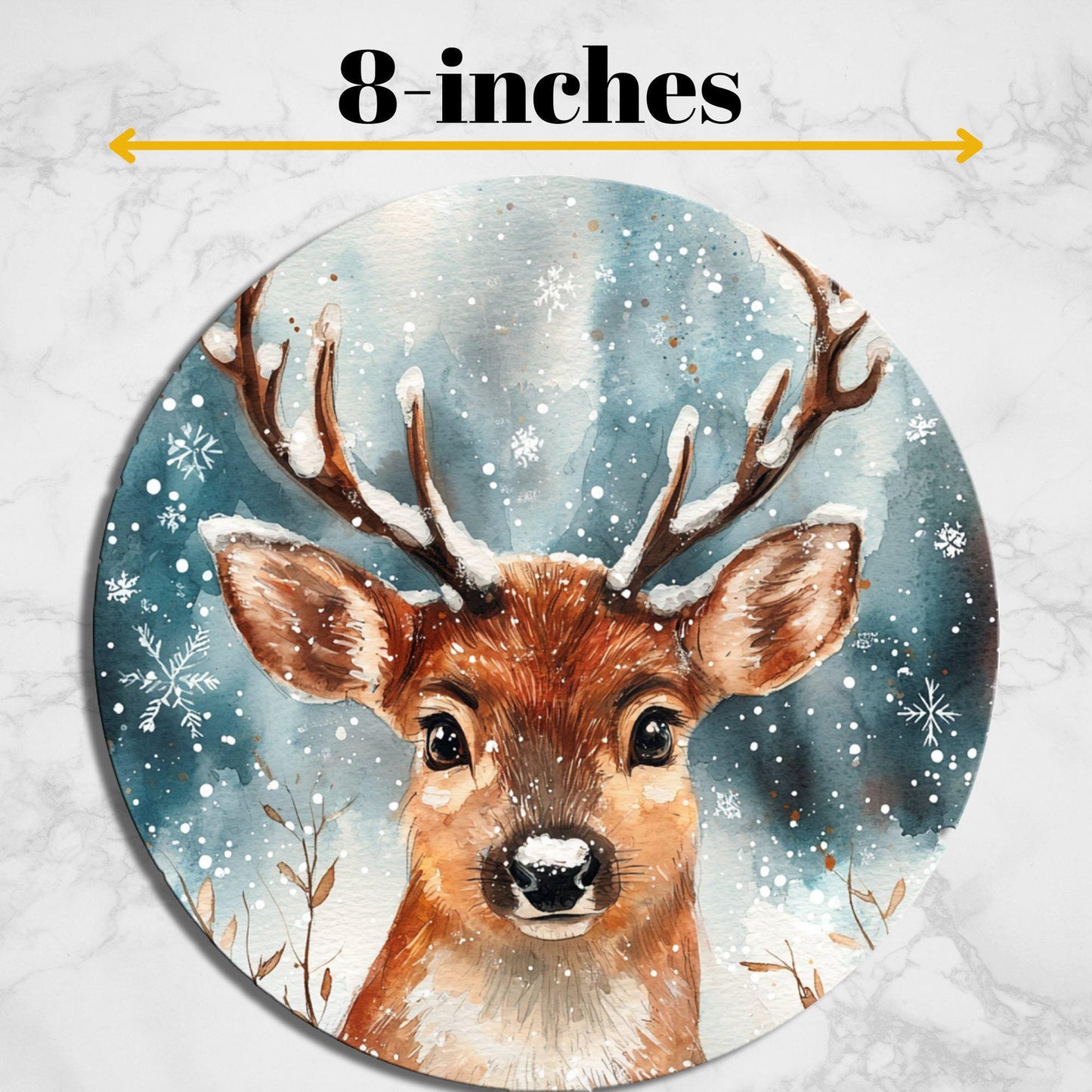 Reindeer is Friendly Glass Cutting Board 8-inch Round Trivet Charcuterie Board Gift for Her Mom Kitchen Decor