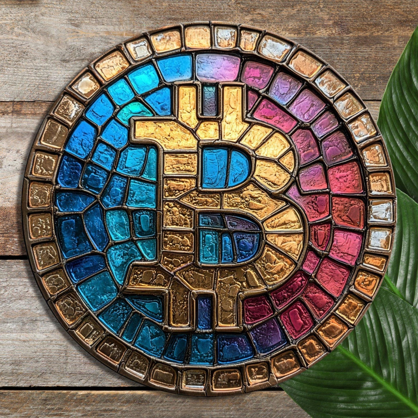 Bitcoin Glass Cutting Board 8-inch Round Trivet Charcuterie Board Gift for Her Mom Kitchen Decor