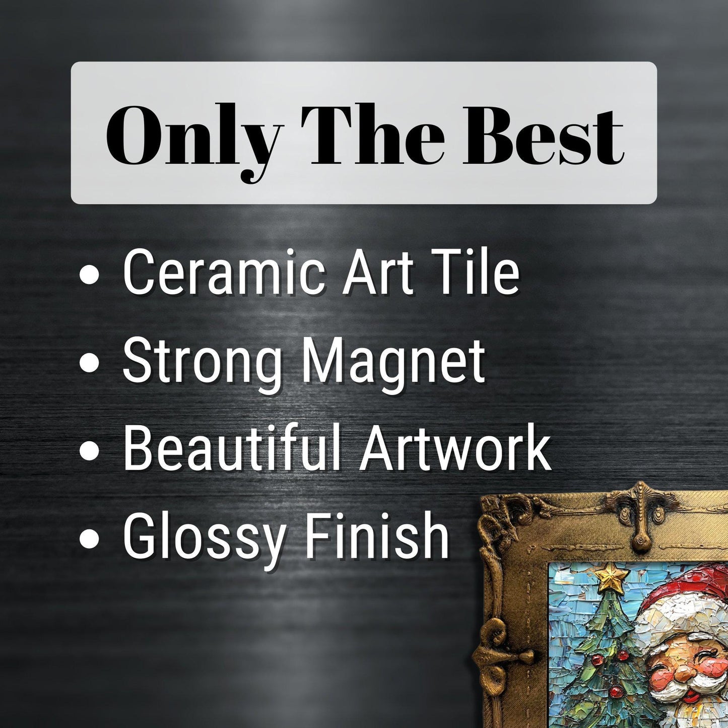 Rosy Cheek Vintage Santa Tiny Art Fridge Magnet Gold Framed Fridgescaping Art Picture Gallery Tiny Art Gift for Her Wife Mom